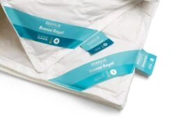 Dixxius Bronze Royal Custom Climate Partnerbettdecke -Bettwäsche Verkauf climate partnerdekbed detail nummerring verschillende zijdes