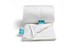 Dixxius Bronze Royal Custom Climate Partnerbettdecke -Bettwäsche Verkauf climate partnerdekbed opgerold front punt teruggeslagen