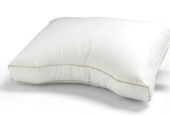 Dixxius Comfort Gold 90% Kopfkissen -Bettwäsche Verkauf comfort gold hoofdkussen 3 4 gedraaid label zichtbaar liggend close