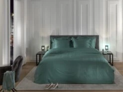 Heckett & Lane Diamante Bettwäsche Mineral Grün -Bettwäsche Verkauf heckett lane dekbedovertrek katoen satijn diamante mineral green sfeer 1