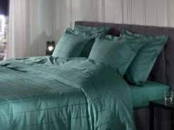 Heckett & Lane Diamante Bettwäsche Mineral Grün -Bettwäsche Verkauf heckett lane dekbedovertrek katoen satijn diamante mineral green sfeer 2
