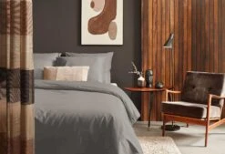 Dixxius Luxurious Porto Bettwäsche Kohle-Grau -Bettwäsche Verkauf steel a