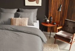 Dixxius Luxurious Porto Bettwäsche Kohle-Grau -Bettwäsche Verkauf steel b