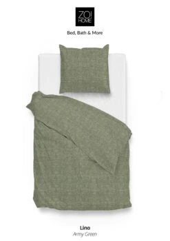 Zo!Home Lino Bettwäsche Grün -Bettwäsche Verkauf zo home bettwasche lino army green 5