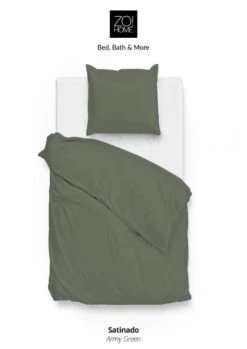 Zo!Home Satinado Bettwäsche Grasgrün 10 Zo!Home Satinado Bettwäsche Grasgrün -Bettwäsche Verkauf zo home bettwasche satinado army green 1