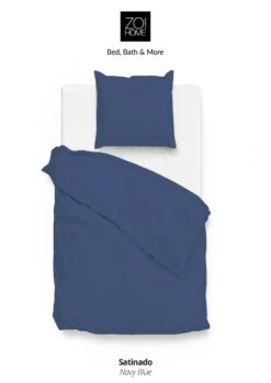 Zo!Home Satinado Bettwäsche Blau -Bettwäsche Verkauf zo home bettwasche satinado navy blue 1 1