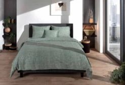 Zo!Home Lino Bettwäsche Grün -Bettwäsche Verkauf zo home dekbedovertrek lino army green 4 1