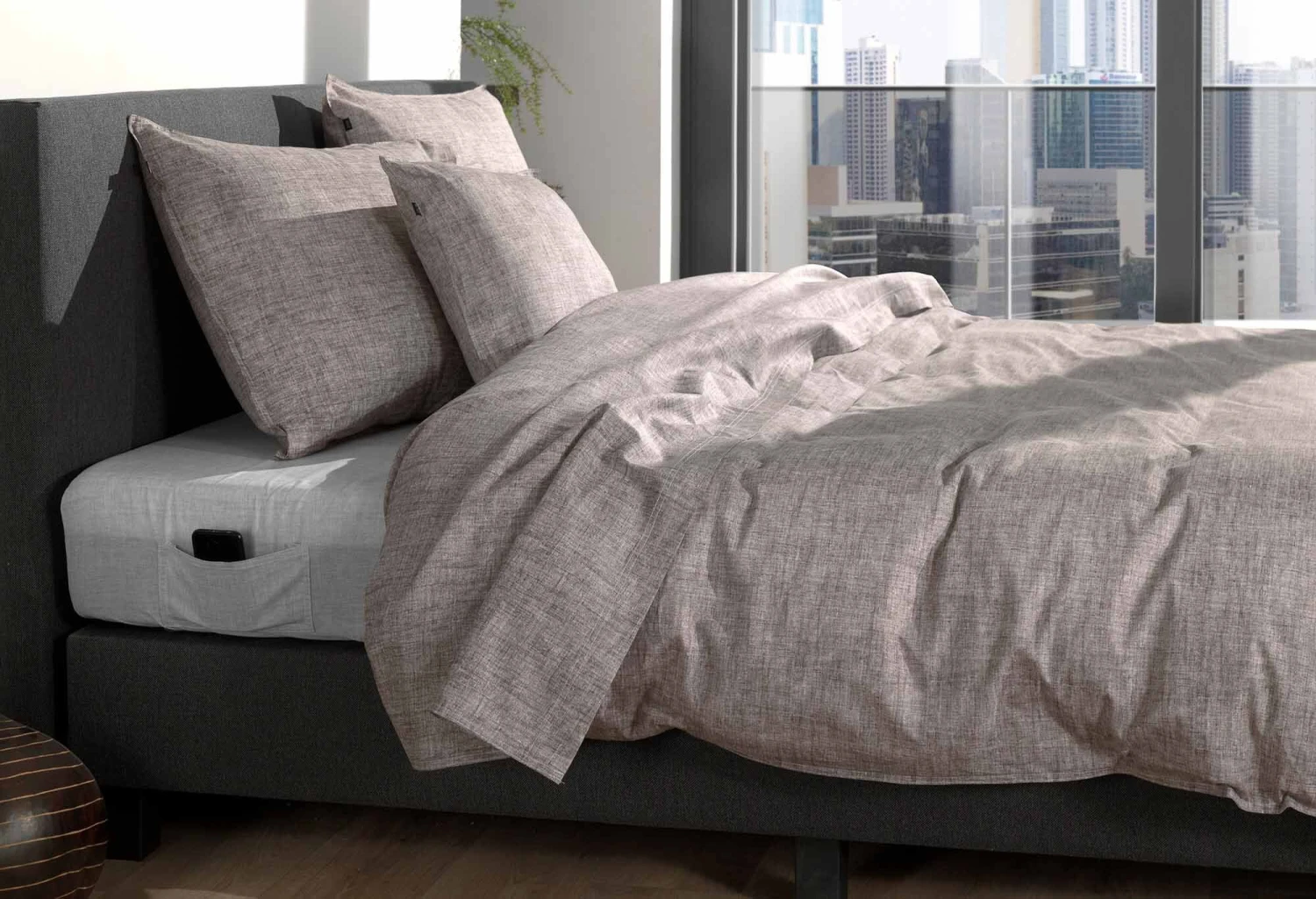 Zo!Home Lino Bettwäsche Schoko Braun 4 Zo!Home Lino Bettwäsche Schoko Braun – Bild 2