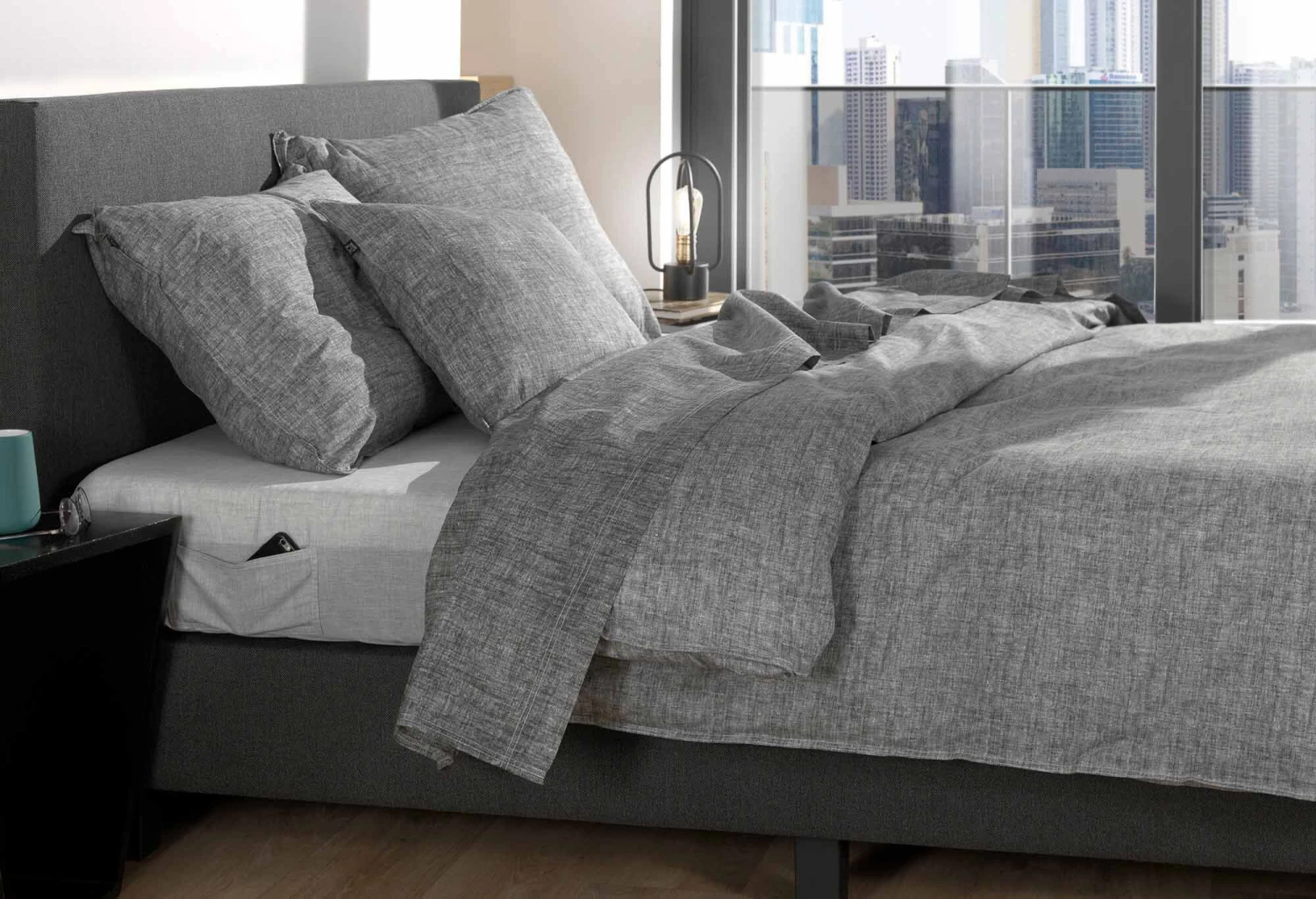 Zo!Home Lino Bettwäsche Anthrazit 8 Zo!Home Lino Bettwäsche Anthrazit – Bild 6