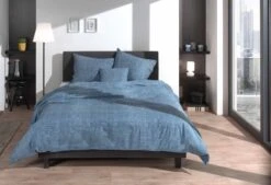 Zo!Home Lino Bettwäsche Stahlblau -Bettwäsche Verkauf zo home dekbedovertrek lino urban blue 4 1