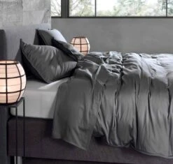 Zo!Home Satinado Bettwäsche Anthrazit -Bettwäsche Verkauf zo home dekbedovertrek satinado classic anthracite 5