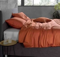 Zo!Home Satinado Bettwäsche Kupfer Orange 13 Zo!Home Satinado Bettwäsche Kupfer Orange -Bettwäsche Verkauf zo home dekbedovertrek satinado copper orange 5