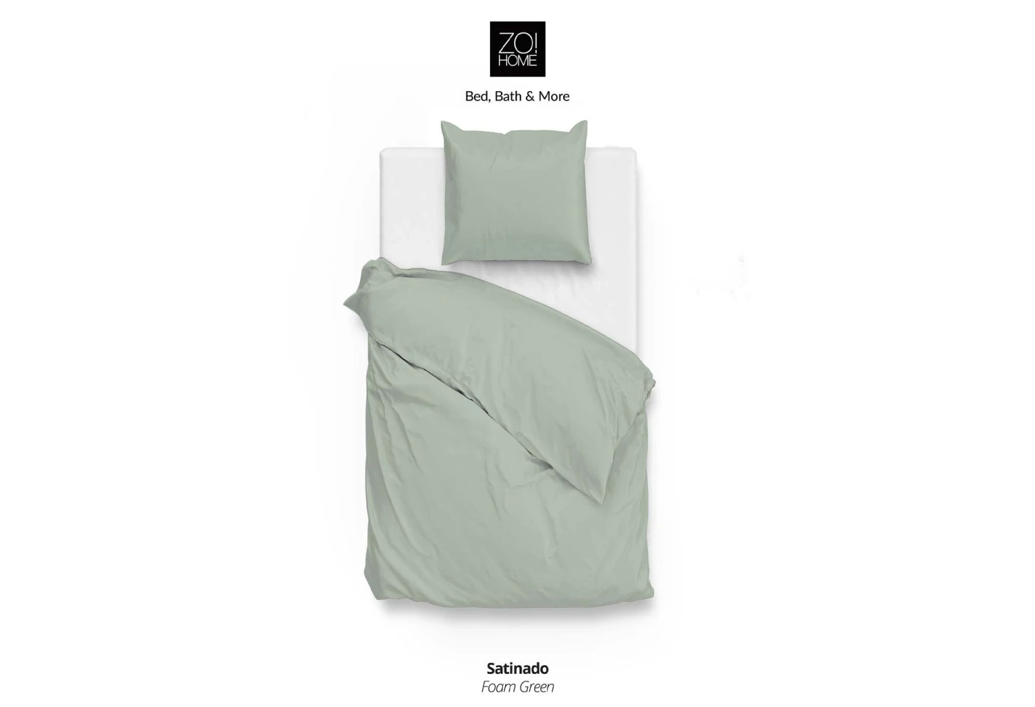Zo!Home Satinado Bettwäsche Hellgrün 5 Zo!Home Satinado Bettwäsche Hellgrün – Bild 3