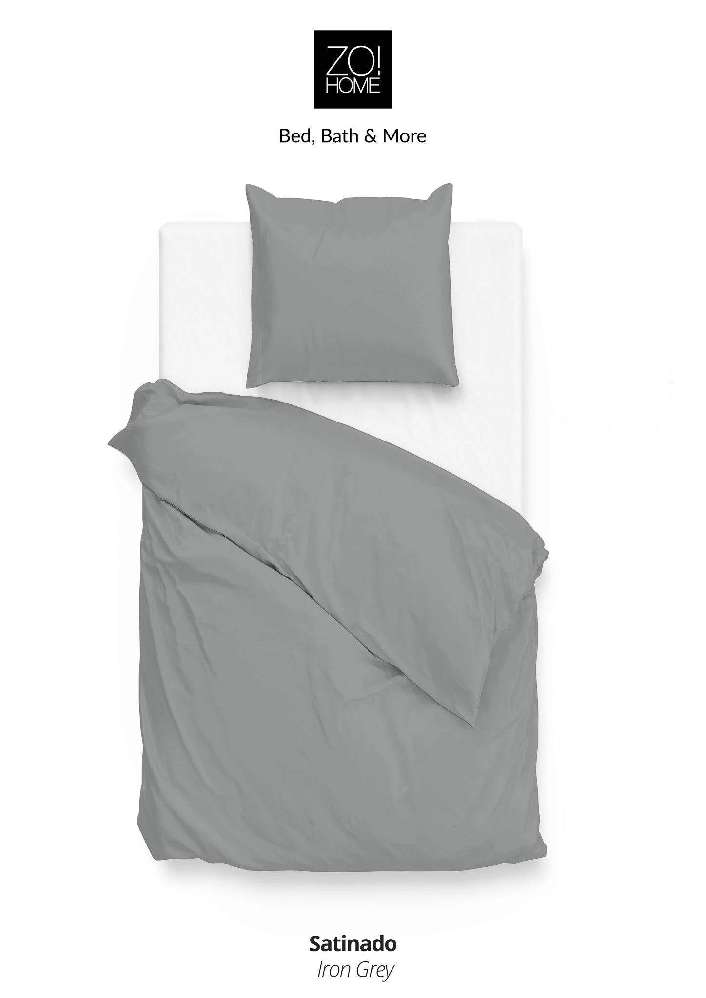 Zo!Home Satinado Bettwäsche Stahl-Grau 5 Zo!Home Satinado Bettwäsche Stahl-Grau – Bild 3