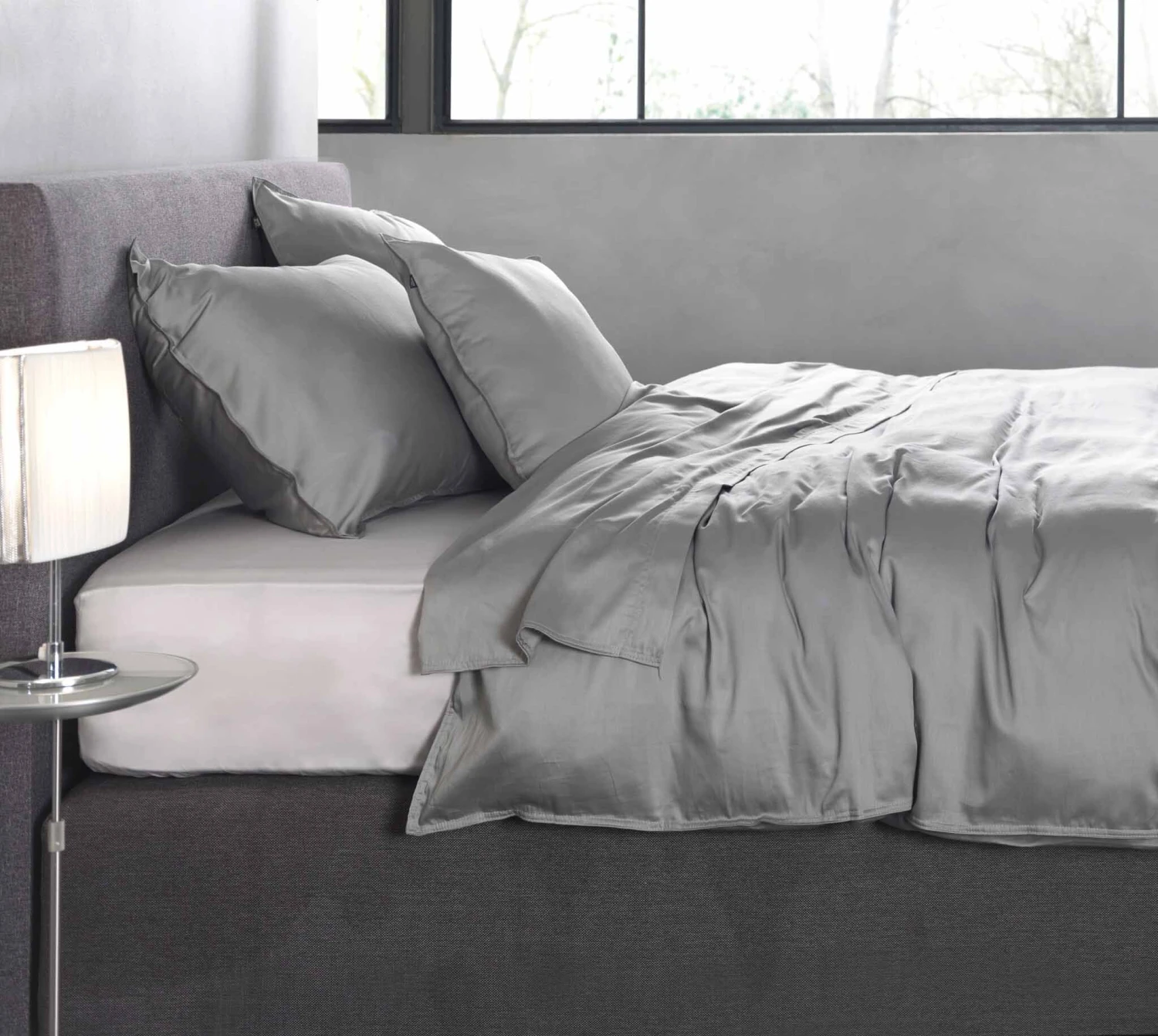 Zo!Home Satinado Bettwäsche Stahl-Grau 4 Zo!Home Satinado Bettwäsche Stahl-Grau – Bild 2