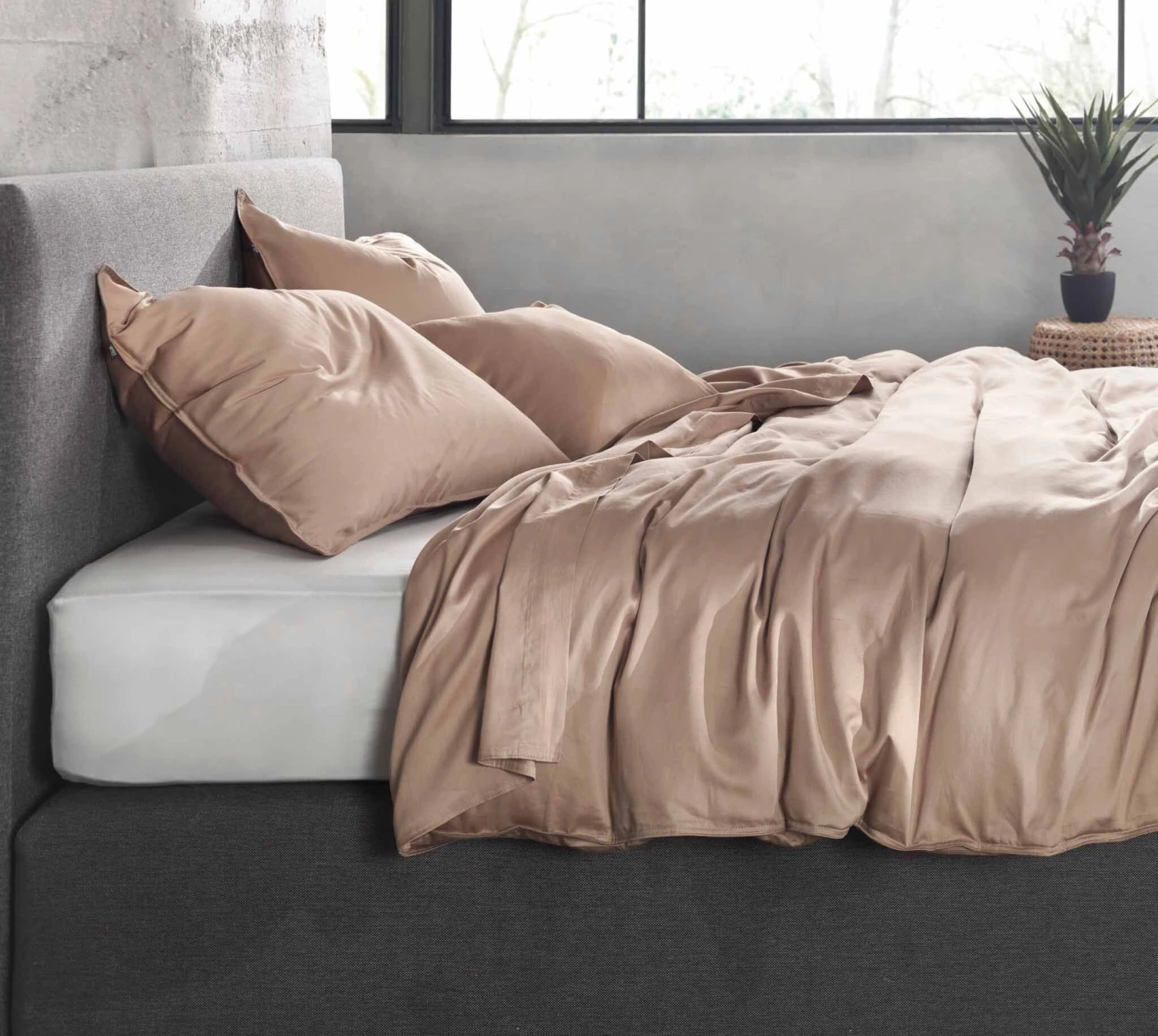 Zo!Home Satinado Bettwäsche Nougat Braun 4 Zo!Home Satinado Bettwäsche Nougat Braun – Bild 2